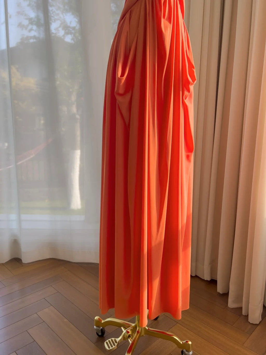 Trendy One Shoulder Prom Dress Orange A-Line Evening Dress GG5848