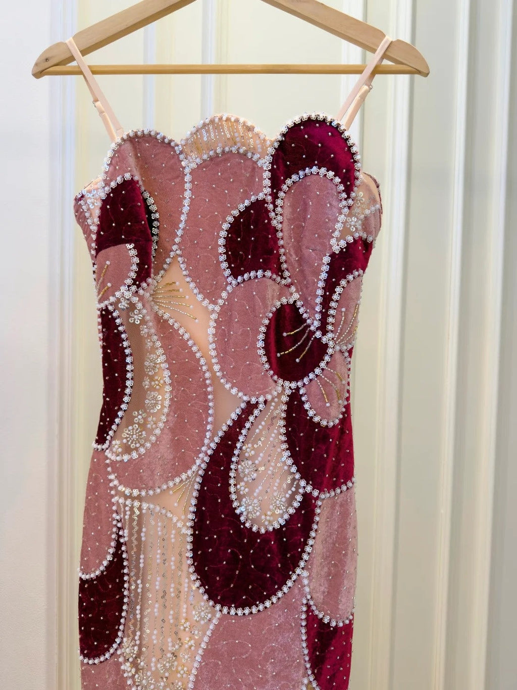 Fashion Strapless Sheath Prom Dress Sequins Beads Evening Dress GG5850