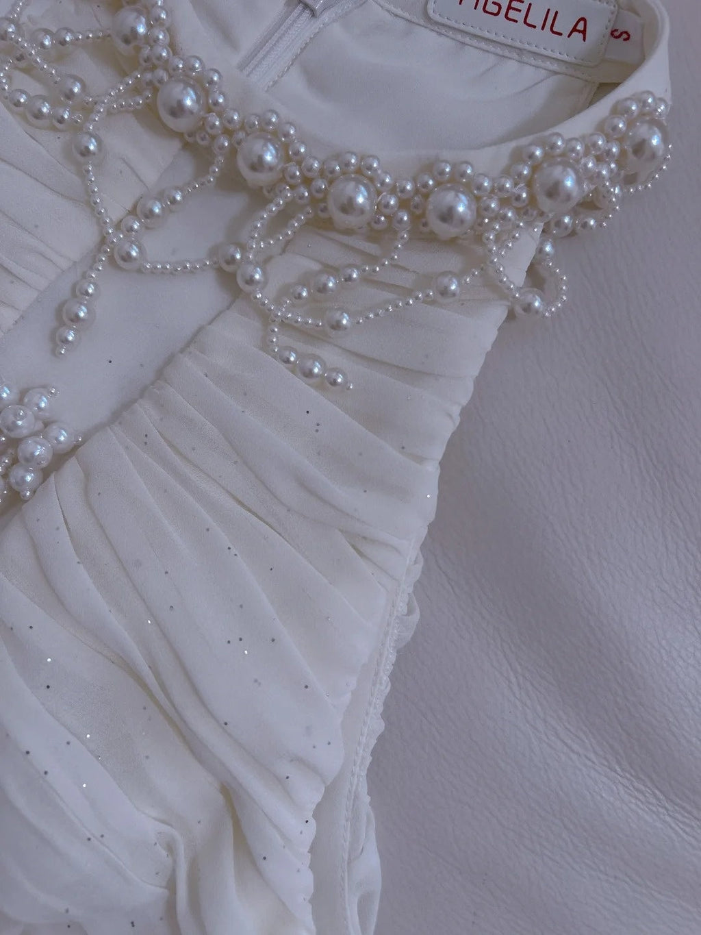 Elegant Halter Neck White Prom Dress Beads Sequins A-Line Evening Dress GG5919