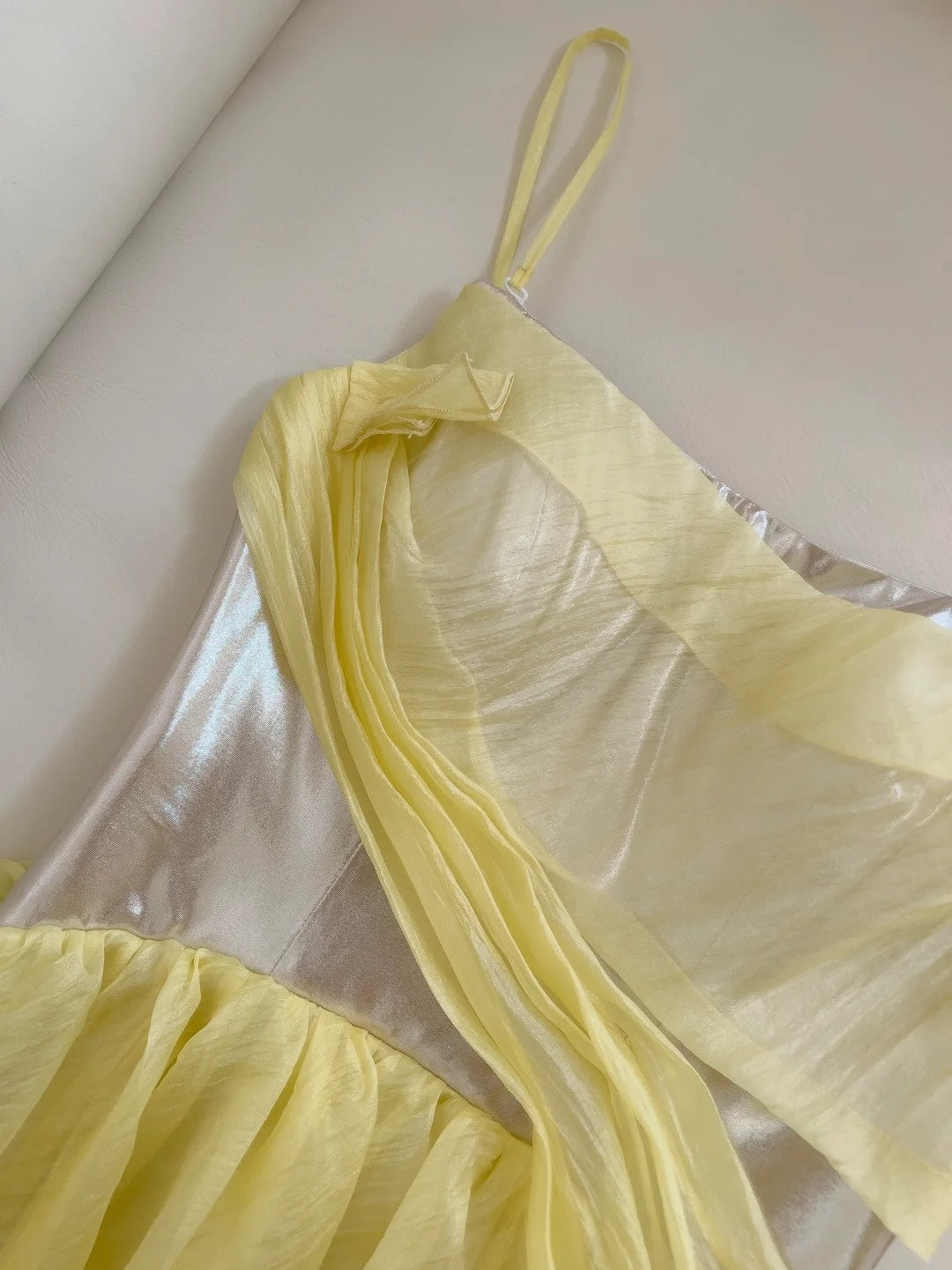 Elegant Spaghetti Straps Yellow Prom Dress Tulle A-Line Evening Dress GG5923