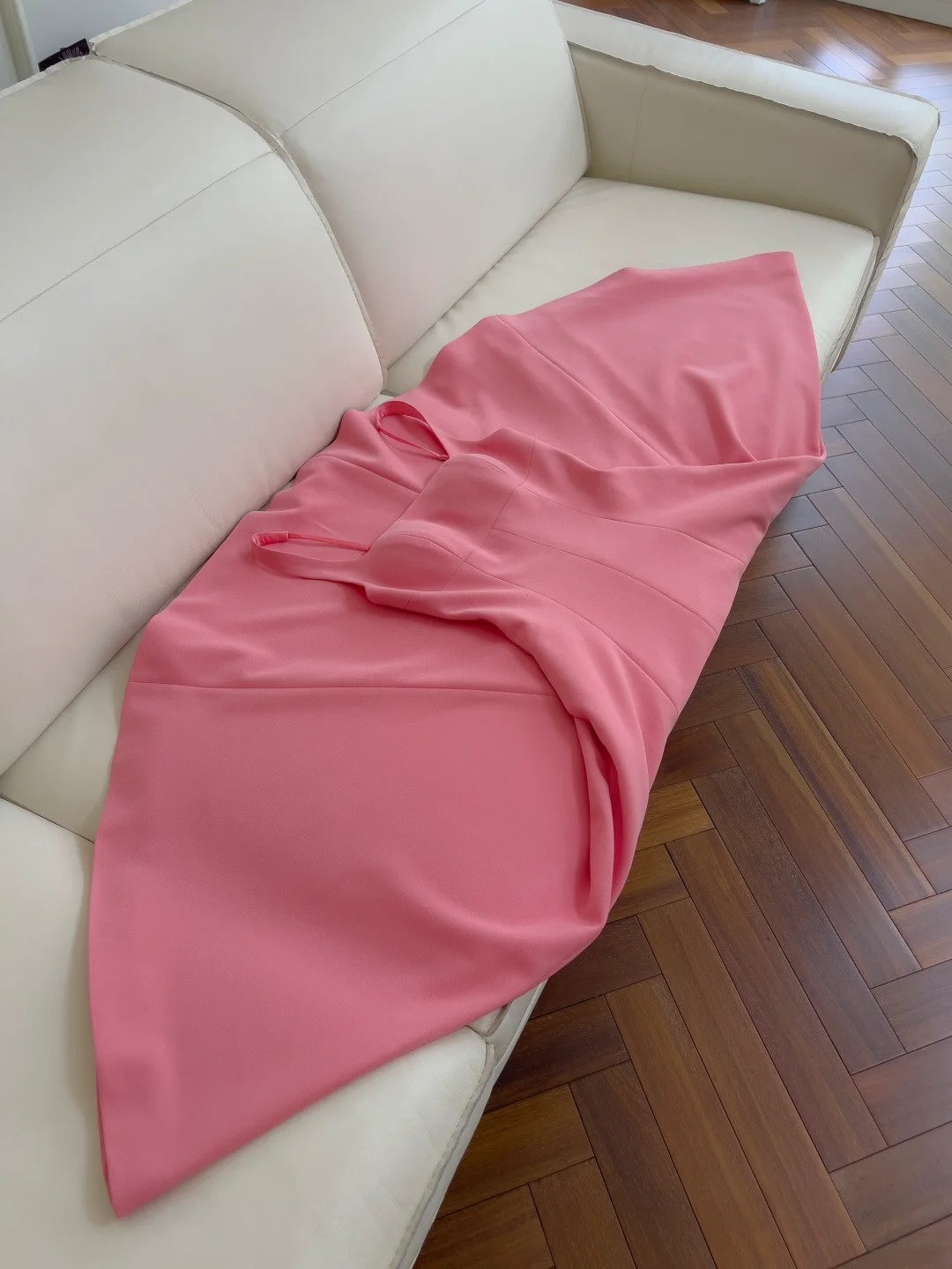 Sleek Square Neck Pink Prom Dress A-Line Evening Dress GG5930
