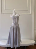 Sparkling Spaghetti Straps Light Purple Prom Dress Sequins Tassel A-Line Evening Dress GG5945