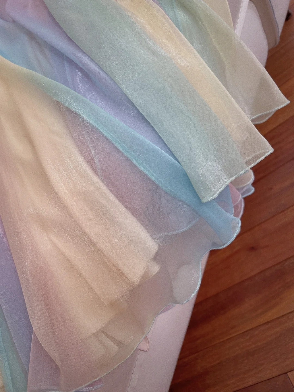 Flowy Spaghetti Straps Prom Dress Rainbow A-Line Evening Dress GG5966