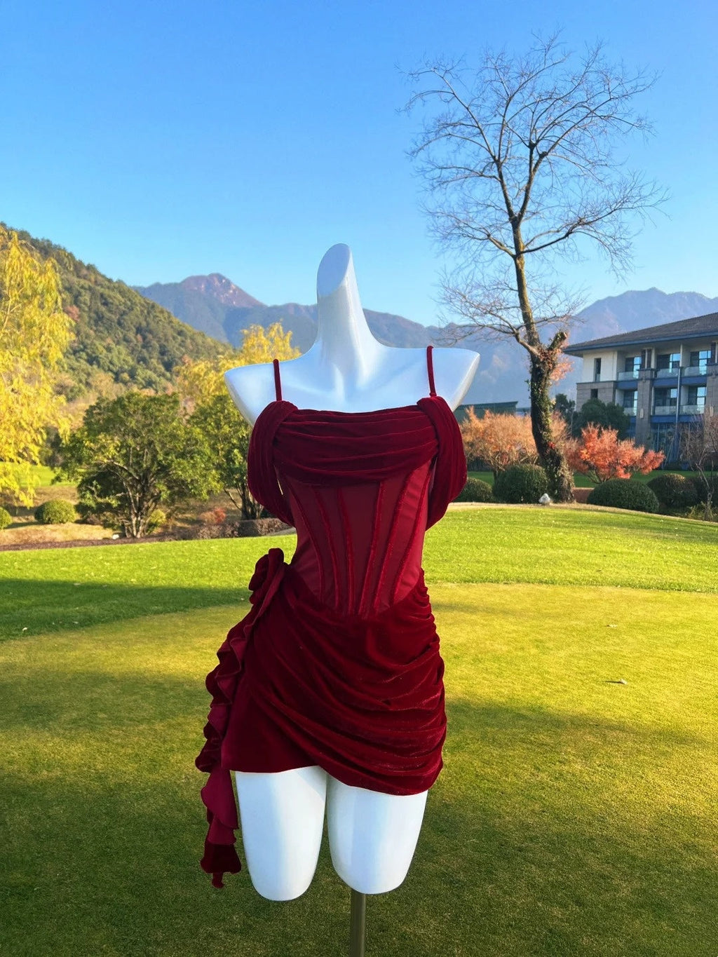 Sexy Red Homecoming Dress Off-the-Shoulder Ruched Sheath Birthday Dress GG5968