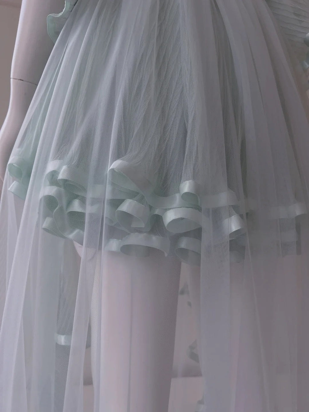 Trendy Long Sleeve Pleated Green Homecoming Dress Tulle A-Line Birthday Dress GG6001
