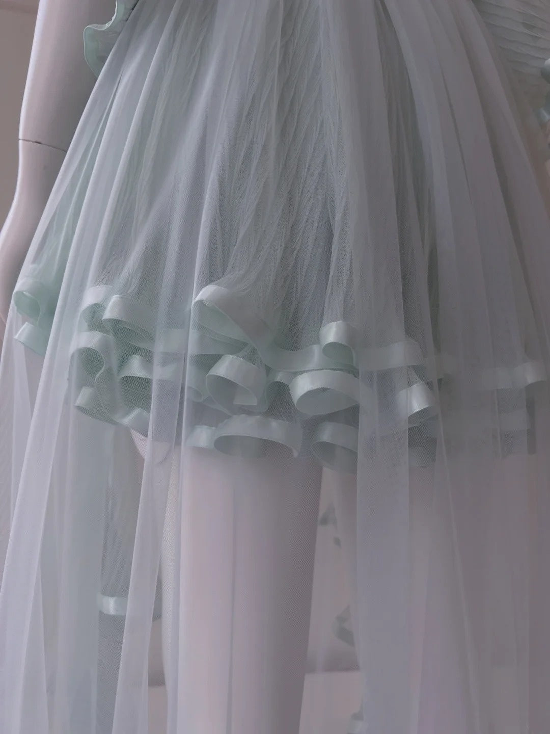 Trendy Long Sleeve Pleated Green Homecoming Dress Tulle A-Line Birthday Dress GG6001