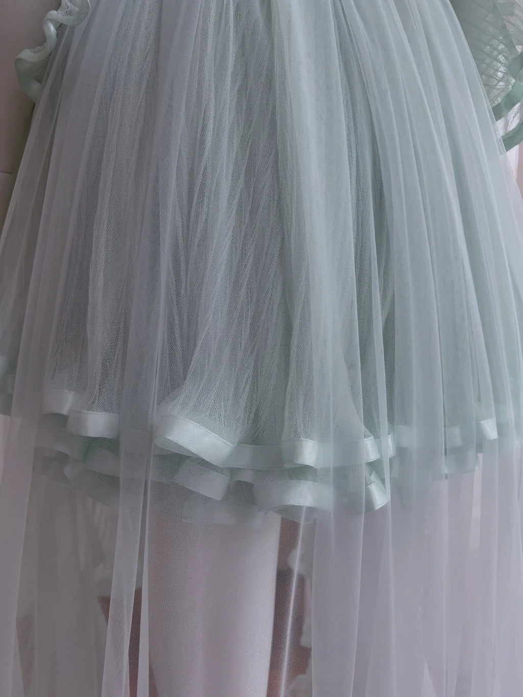 Trendy Long Sleeve Pleated Green Homecoming Dress Tulle A-Line Birthday Dress GG6001