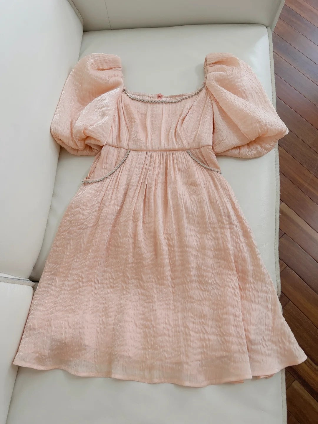 Unique Short Sleeve Blush Homecoming Dress Beaded A-Line Birthday Dress GG6035