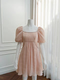 Unique Short Sleeve Blush Homecoming Dress Beaded A-Line Birthday Dress GG6035
