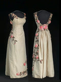 Retro Jewel Neck Beige Prom Dress Appliques A-Line Evening Dress GG6044