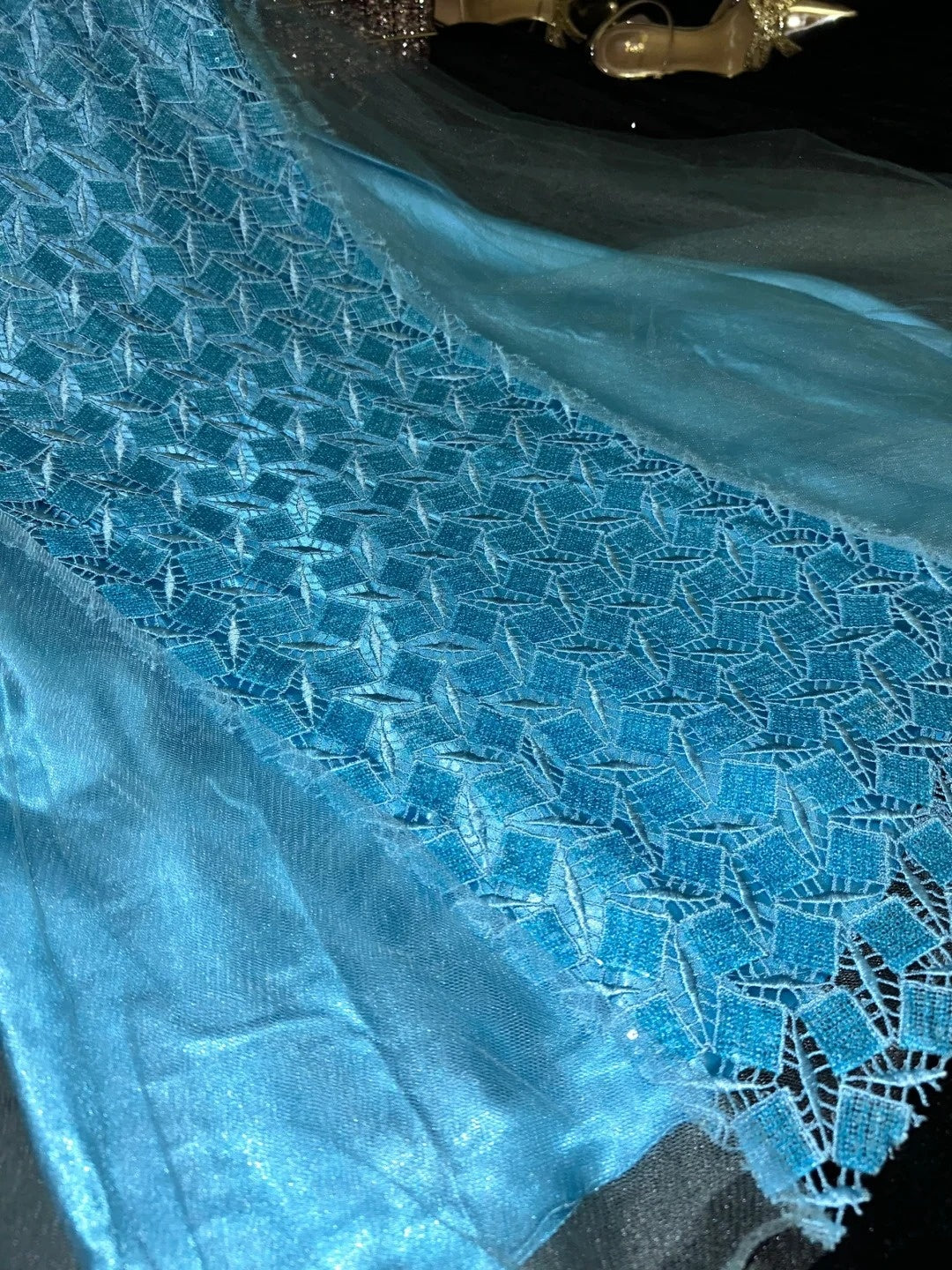 Elegant Sweetheart Neck Blue Prom Dress Sequins Crystals Mermaid Evening Dress GG6079