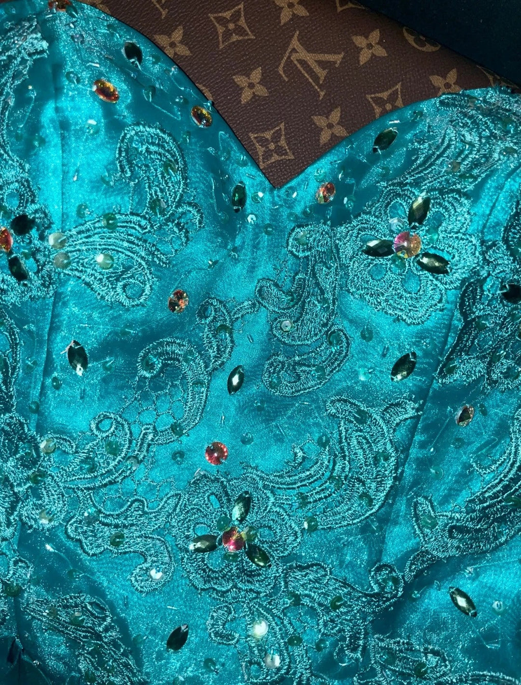 Dreamy Sweetheart Neck Teal Homecoming Dress Crystals Ruffles A-Line Birthday Dress GG6085
