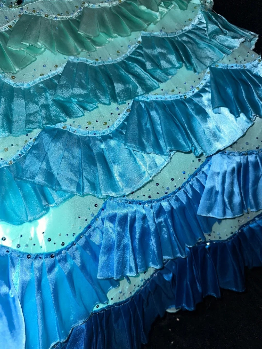 Y2K V Neck Teal Homecoming Dress Beading Tiered A-Line Birthday Dress GG6089