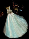 Glittering Sweetheart Neck Prom Dress Sequins Mermaid Evening Dress GG6095