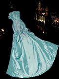 Elegant Strapless Mint Green Prom Dress Ruffles Beading Mermaid Evening Dress GG6098