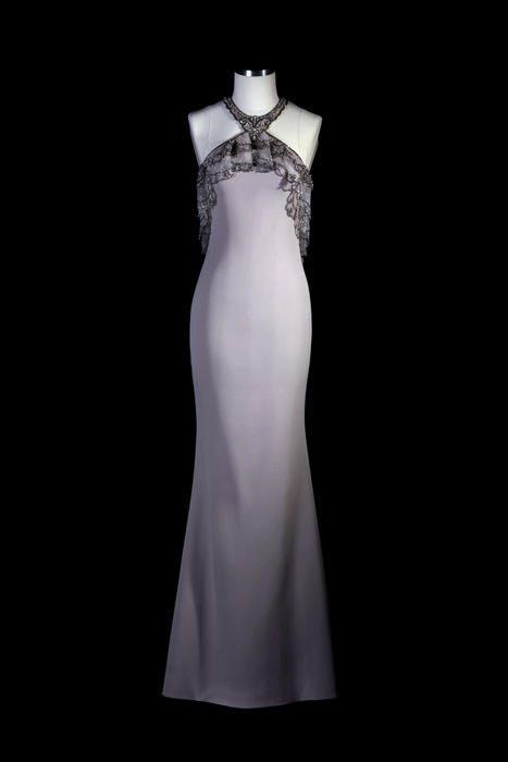 Chic Mermaid Black Lace Halter Lilac Satin Long Prom Dress,Evening Dress GG619