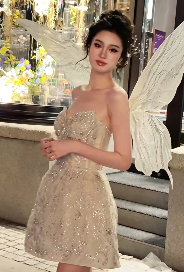 Glittering Sweetheart White Homecoming Dress Beading A-Line Birthday Dress GG6205