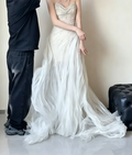 Ornate Strapless Beading Wedding Dress Tulle Mermaid Bridal Dress GG6462