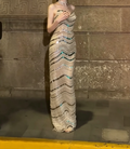Glamorous Strapless Silver Prom Dress Sequins Sheath Evening Dress GG6502