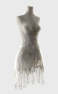 Glitter A Line Sweetheart Satin Beading Tassel Short Prom Dress,Homecoming Dress,Evening Dress GG653