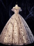 Gorgeous Ball Gown Sweetheart Sequin Applique Tulle Long Prom Dress,Evening Dress GG772