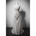 Elegant A Line Strapless Satin Pleats Applique Long Prom Dress,Evening Dress GG805