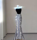 Elegant Mermaid Strapless Pleats Satin Long Prom Dress,Evening Dress GG830