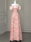 Pincessful A Line Off The Shoulder Tulle Sequin Long Prom Dress,Evening Dress GG874