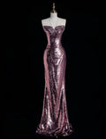 Glitter Mermaid Strapless Swetheart Sequin Long Prom Dress,Evening Dress GG902
