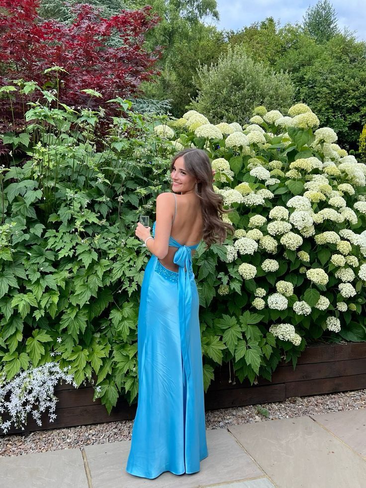 Simple Mermaid Spaghetti Straps Satin Backless Long Prom Dress,Evening Dress GG936