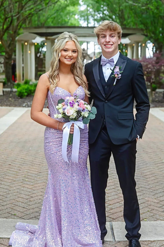 Glitter Spaghetti Straps Empire Mermaid Sweetheart Prom Dress