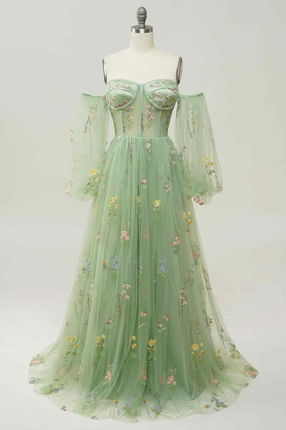 Sweetheart Off-Shoulder Tulle A-Line Prom Party Dress