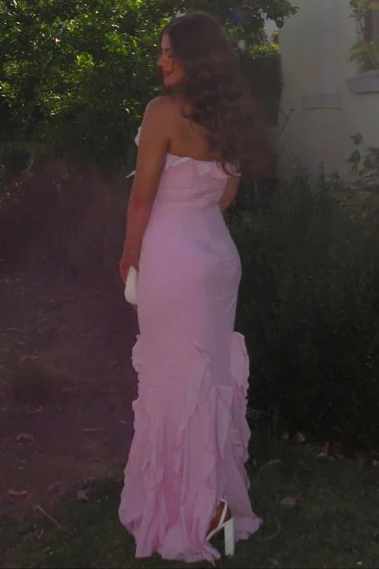 High Neck Sleeveless Empire Ruffle Party Prom Dress