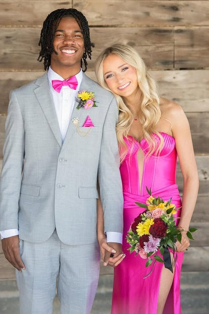 Hot Pink Sweetheart Sleeveless Mermaid Split Party Prom Dress