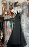Ruffle Off The Shoulder Black Prom Dress Mermaid Formal Party Dresses Long