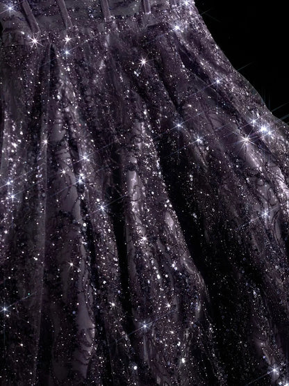 girlhomeshops--Purple gorgeous exquisite beaded long tulle prom dress ball gown romantic and dazzling girl gh5693