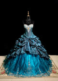 Gorgeous Sweetheart Beaded Pleated Tiered A-Line Ball Gown Sweet 16 Quinceanera Evening Dress TP4381