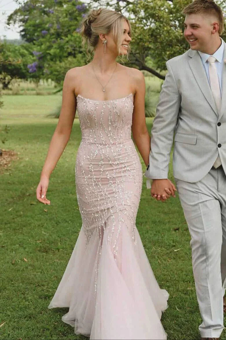 Mermaid Bateau Sleeveless Empire Lace Appliques Prom Party Dress