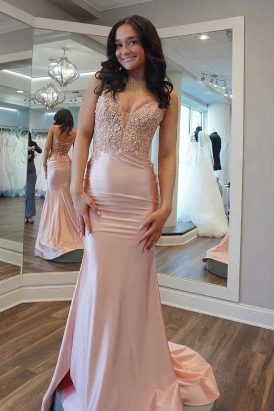 Modest Sweetheart Sleeveless Appliques Empire Mermaid Party Prom Dress