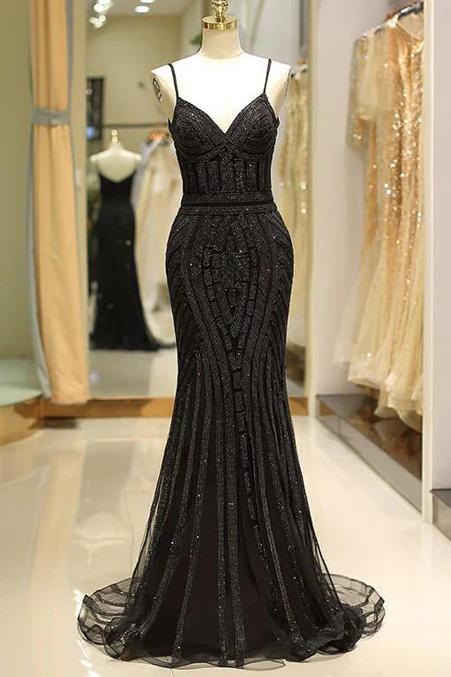 Modest V-Neck Sleeveless Empire Mermaid Prom Party Dress