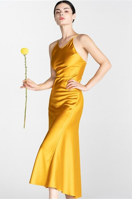Mustard Yellow Mini Slip Dress