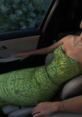 Green Sheath Formal Dresses Strapless Exquisite Rhinestone Long Evening Gown
