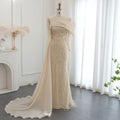 Vintage Shiny Beaded Long-sleeve Mermaid Long Prom Dress Evening Dress TP4565
