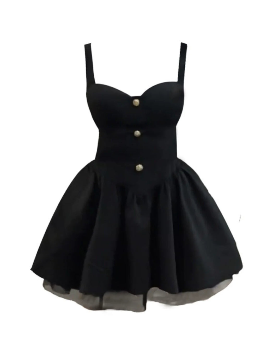 New Fashion Cinched Waist Design Black A-line Sleeveless Spaghetti Strap Dress TP3280