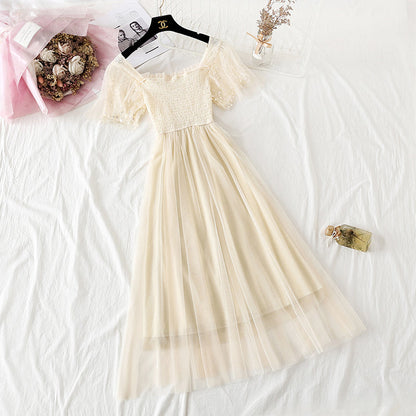 Fairy gauze dress, minority Platycodon skirt, small long skirt  4351