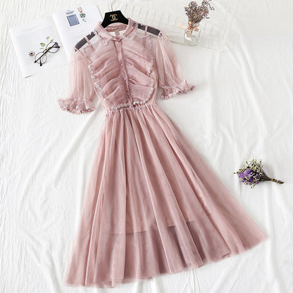 Lace mesh dress sexy and elegant  4347