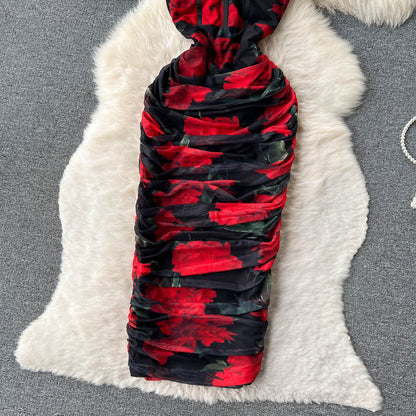 Sexy Spaghetti Straps Floral Dress Hot Women Dress P142