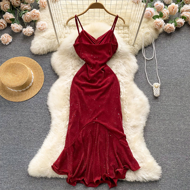 Sexy Spaghetti Straps Red Tight Dress Women Holiday Dress P194