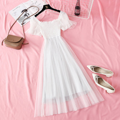 Fairy gauze dress, minority Platycodon skirt, small long skirt  4351