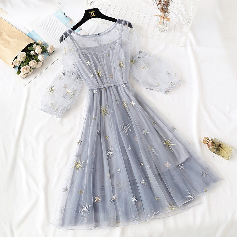 Gauze dress xiansen Department sweet  4297